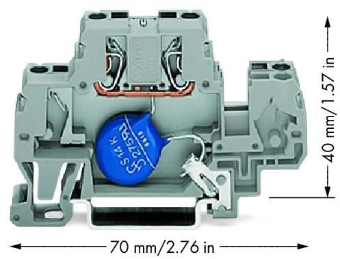 Wago skinnekobling med varistor 24V DC grå (870-523/281-582)