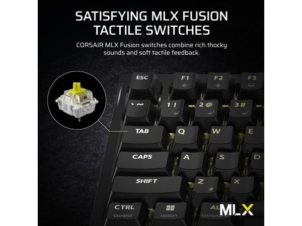 CORSAIR K65 Plus Wireless 75 % näppäimistö MLX Fusion taktiilinen Nordic QWERTY