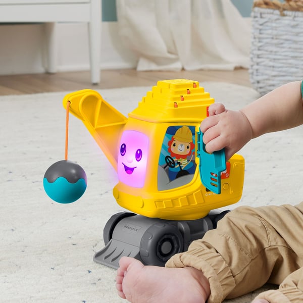 Fisher-Price Count & Stack Crane -rakennuslelu ja rakennuspalikat, ääniä ja valoja, monikielinen versio, 0,75 vuosi/vuosia, Tuottaa ääntä, Tarvitse...