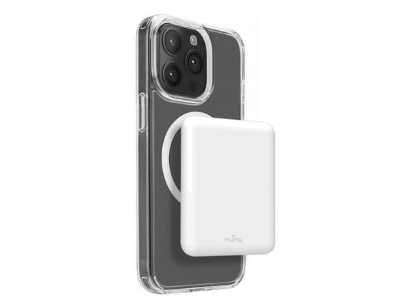 PURO Power Mag, 5000 mAh, Trådlös laddning, Vit