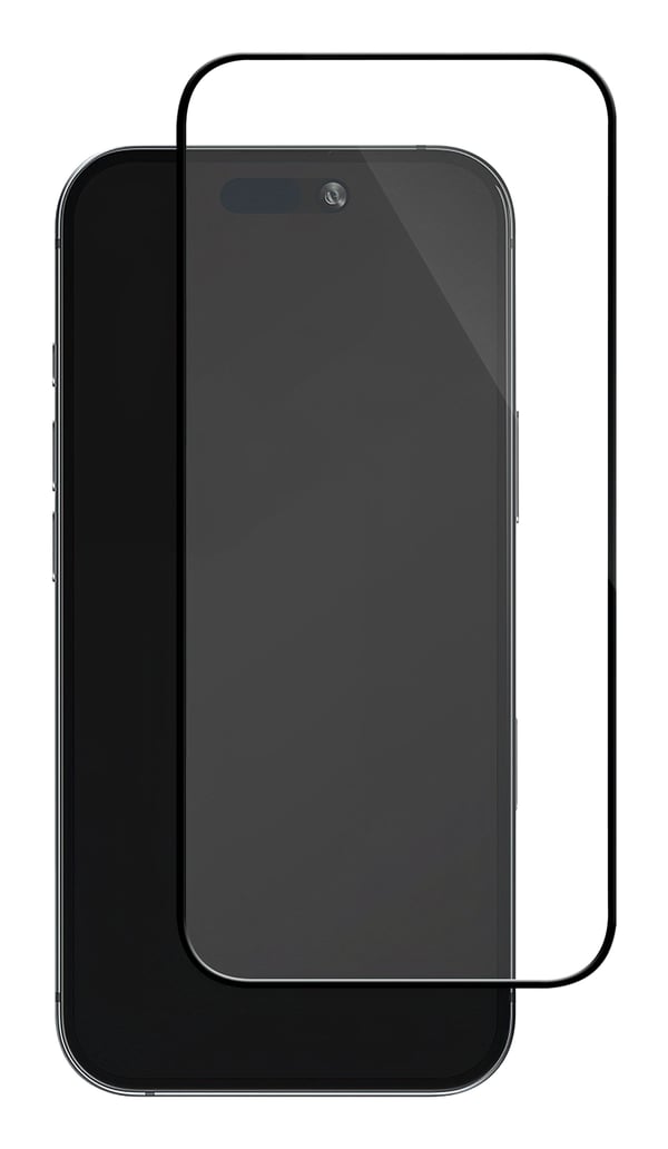 DELTACO - Skjermbeskyttelse for mobiltelefon - full pasning - glass - rammefarge svart - for Apple iPhone Air