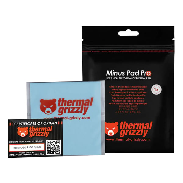 Thermal Grizzly Minus Pad Pro, Termisk kudde, Svart, 100 mm, 100 mm, 2 mm, 1 styck
