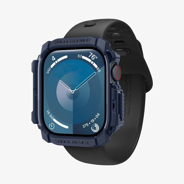 Spigen Rugged Armor, Etui, Smartklokke, Marineblå, Apple, Apple Watch 10 (42mm), Termoplastisk polyuretan (TPU)