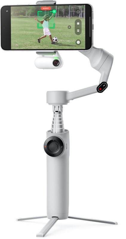 Insta360 Flow 2 AI Tracker Bundle, Älypuhelimen kameranvakaaja, Vaaleanharmaa, Kuluttaja, -99 - 231°, -210 - 120°, 0,3 kg