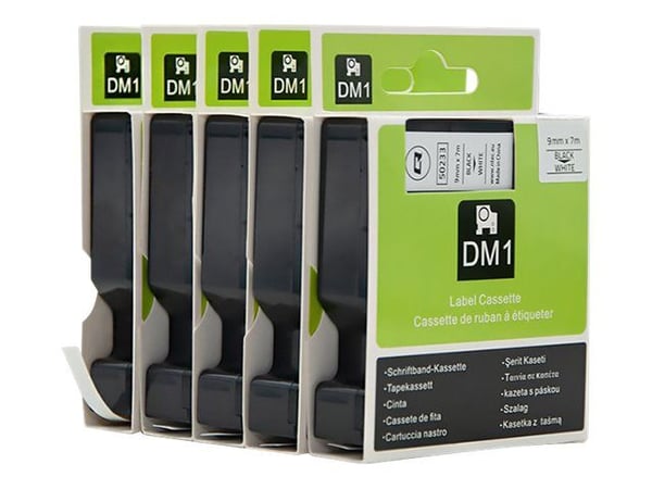 Qoltec Qoltec Tape for DYMO D1 40913 | 9mm x 7m | White/Black overprint