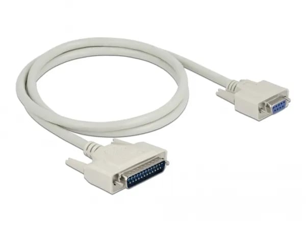 Delock - Seriell kabel - DB-25 (hann) til DB-9 (hunn) - 1 m - tommelskruer - beige