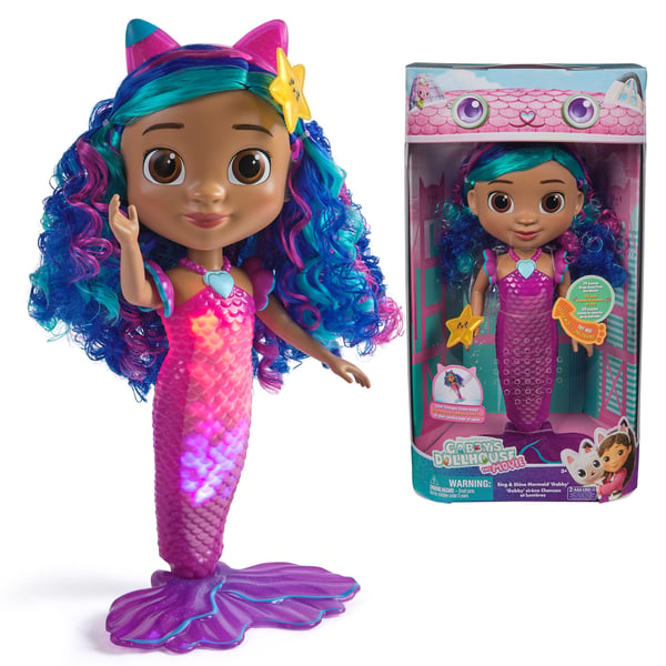 Spin Master Mermaid Gabby-docka 36 cm, Sing & Shine med ljus och ljud