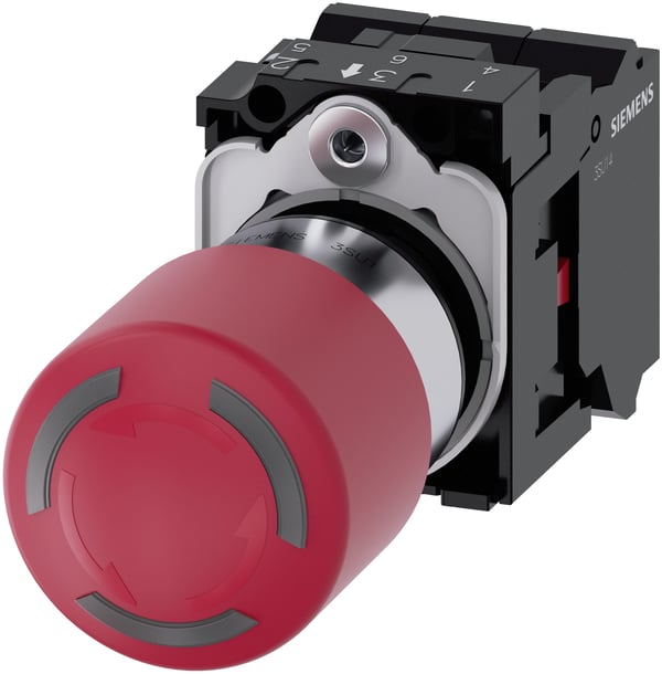 Siemens 3SU1152-1GB20-3PW0 Hätäpysäytyspainike 1 kpl