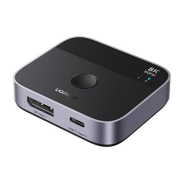 Ugreen DisplayPort/USB-C til USB-C-bryter - grå