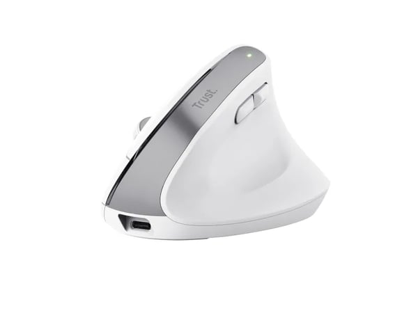 Trust Bayo+, oikeakätinen, pystysuora muotoilu, optinen, langaton RF + Bluetooth, 2400 dpi, valkoinen