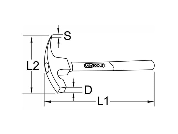 KS Tools 963.2163, Alumiinipronssi, Puu, 36 cm, 1 kpl
