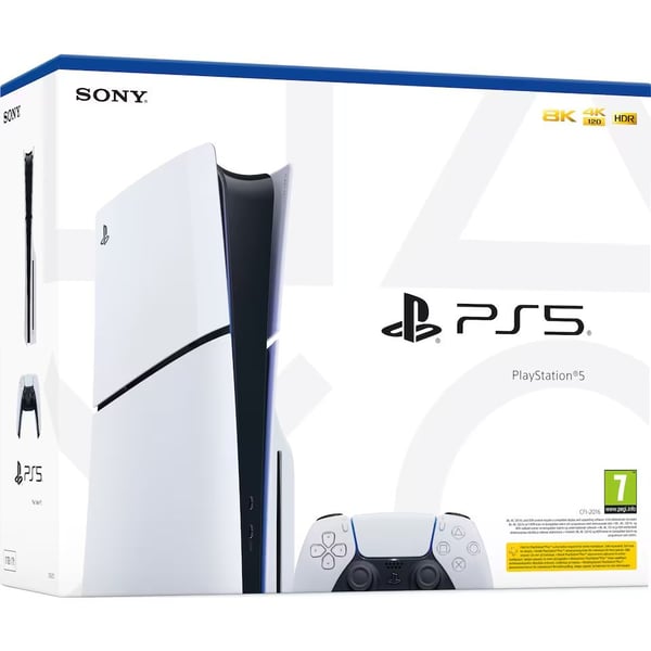 Sony | Playstation® 5 Slim (levyversio) - Spillekonsol - 1 Tt SSD NVme - Wi-Fi/LAN - Hvid