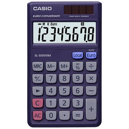 Casio SL-300VER - Fickkalkylator - 8 siffror - solcellspanel, batteri