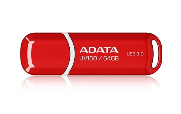 ADATA DashDrive UV150 - USB-flashstasjon - 64 GB - USB 3.0 - rød