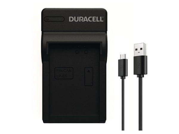 Duracell DRC5906, USB, Sisätilan akkulaturi, Canon LP-E5, Musta, 5 V, 5 V