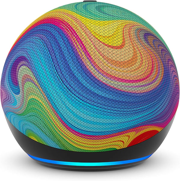 Amazon Echo Dot Kids (5. sukupolvi) älykaiutin, Rainbow Swirl