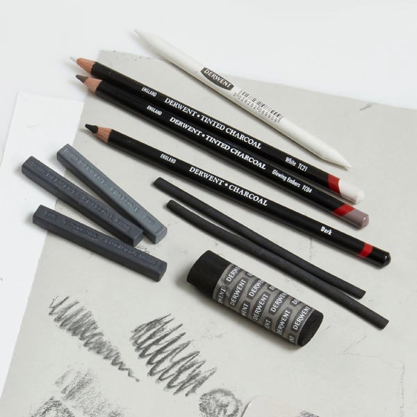 Derwent Mixed Charcoal Sæt - blandet kul sæt