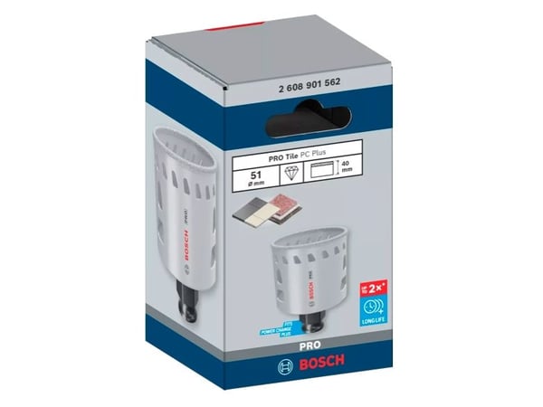 Bosch 2 608 901 562, Single/enkelt, Drill, Soft Keramiske veggflis, Stein, Flis, Svart, Grå, Sekskanttange, 4 cm