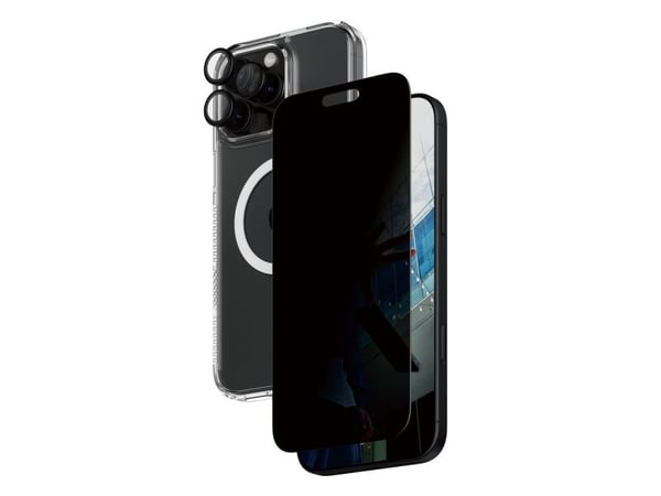 PanzerGlass ® 3-in-1 Privacy Protection Bundle iPhone 16 Pro Max, Apple, Apple - iPhone 16 Pro Max, Tørr påføring, Ripebestandig, Sjokkresistent, G...