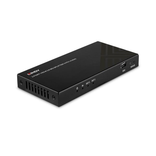Lindy 38534, HDMI, 2x HDMI, 3,5 mm, 7680 x 4320 pikseliä, musta, Metalli