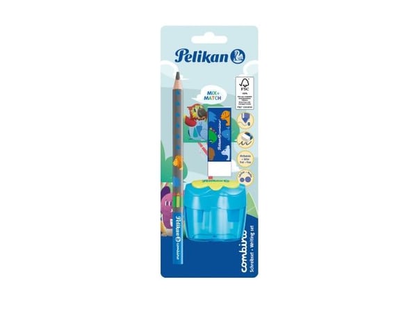 Pelikan elevblyantsett Combino BS,rad.,ansp.,blå
