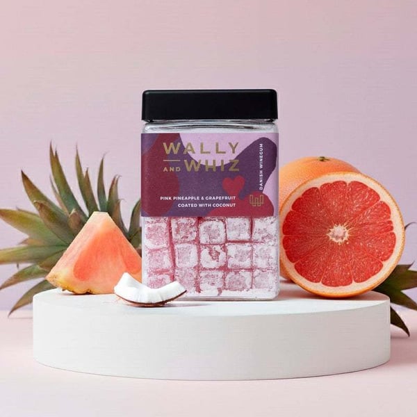 Wally And Whiz Pink Ananas & -Grapefrugt med Kokos 240g