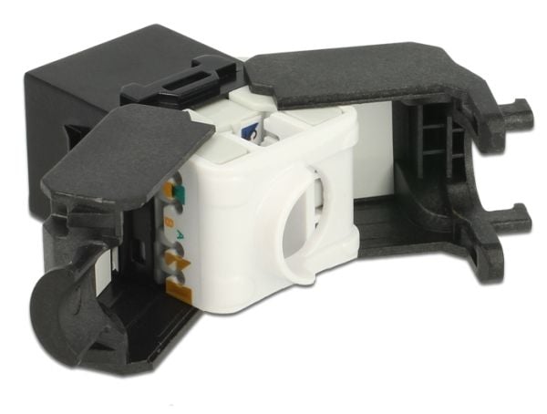 DeLOCK Keystone-moduuli - modulaarinen sisäkkäin - RJ-45 - musta