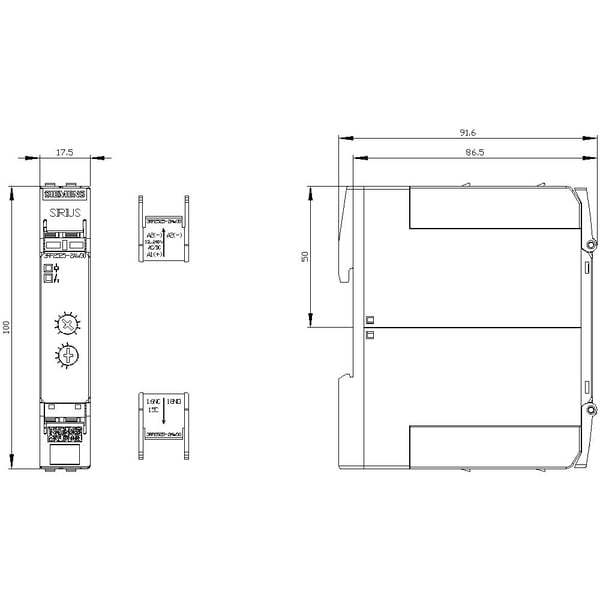 Siemens 3RP25252AW30 3RP2525-2AW30 Tidsrelæ 1 stk