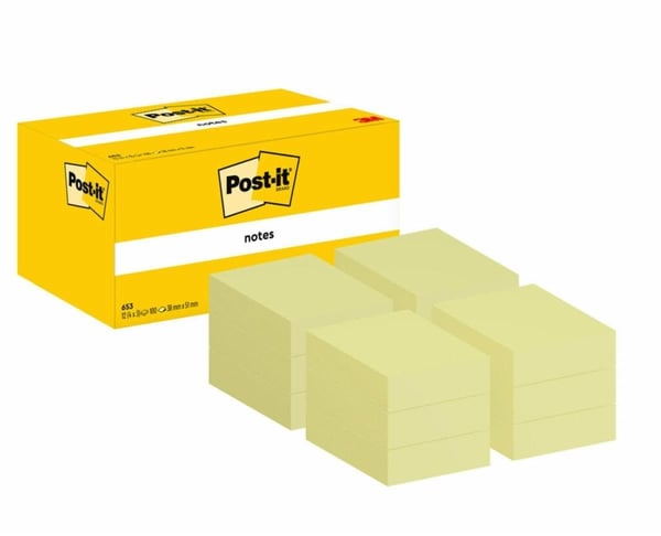 Post-it setelit 38x51 mm gul - (12 stk.)