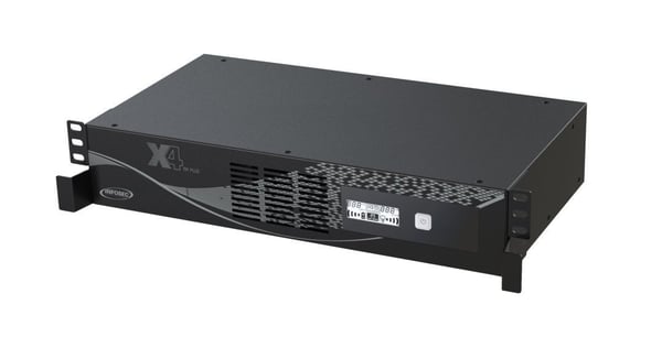 INFOSEC X4 RM Plus 1000 - UPS (kan monteres i rack) - AC 220/230/240 V - 600 watt - 1000 VA - enkeltfase - 7 Ah - USB - utgangskontakter: 10 - 19"