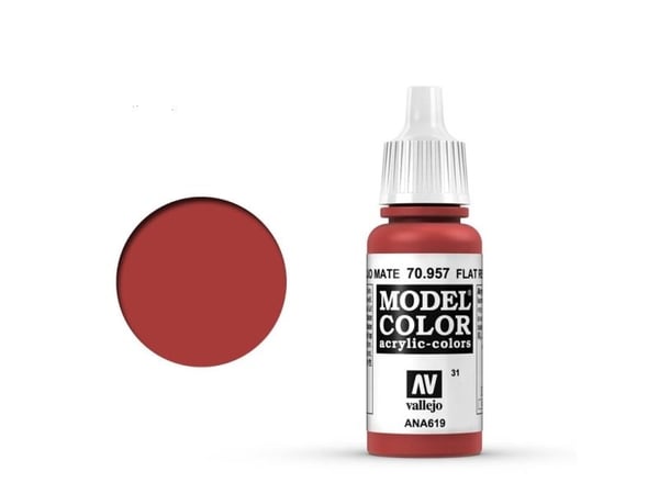 Vallejo 70.957, 17 ml, Röd, Matt, Flaska