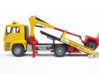 Bruder MAN TGA Breakdown truck with cross country vehicle toy