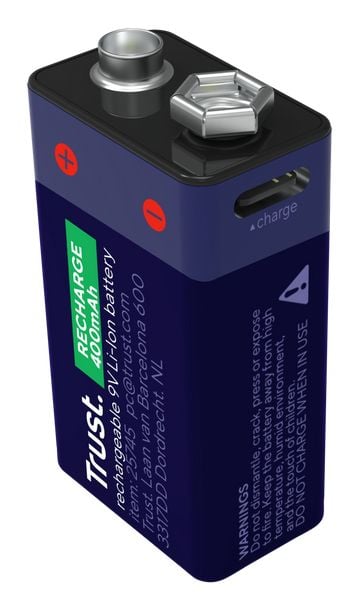 Trust - Batteri - USB-C 9V - Li-Ion - 400 mAh - 4.44 Wh - blå