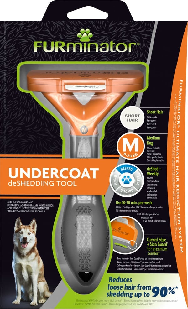FURminator FUR151388, Koira, Aluskarvaharja, Harmaa, Oranssi, Sileä (lyhyt) karva, 1 kpl