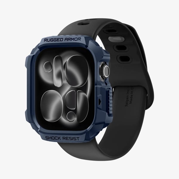 Spigen Rugged Armor 2, Ask, Smartwatch, Marinblå, Apple, Apple Watch 10/11 (42mm), Termoplastisk polyuretan (TPU)
