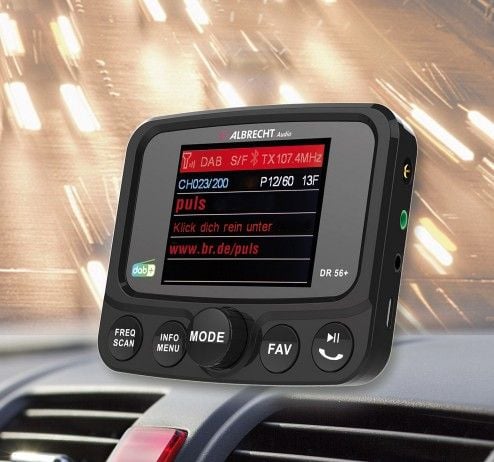 Albrecht DR 56+ DAB+, Bil, Digital, DAB, DAB+, FM, 87,6 - 107,9 MHz, 174 - 240 MHz, TFT