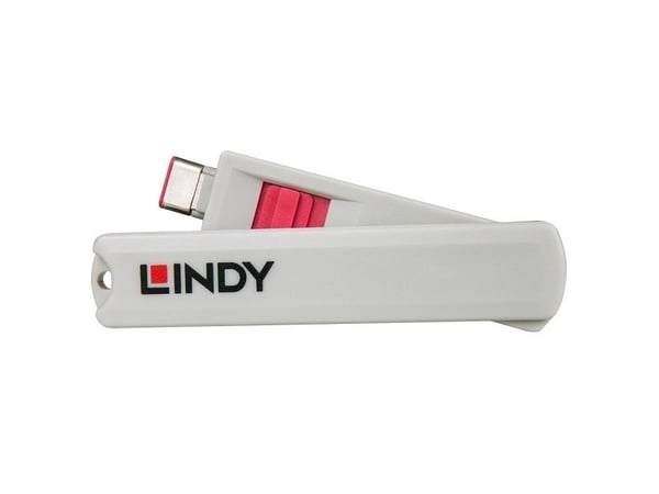 Lindy 40425, Porttilukko + avain, USB Type-C, vaaleanpunainen, 5 kpl