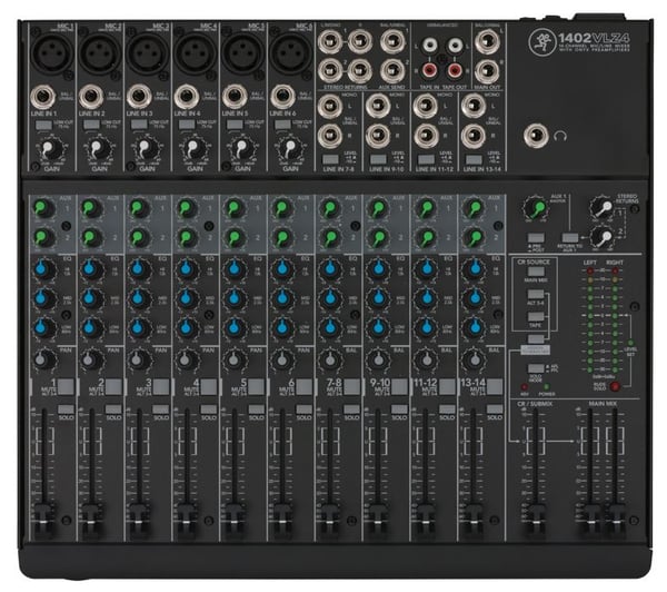 Mackie 1402VLZ4, 14 kanaler, Rack-montering, Sort
