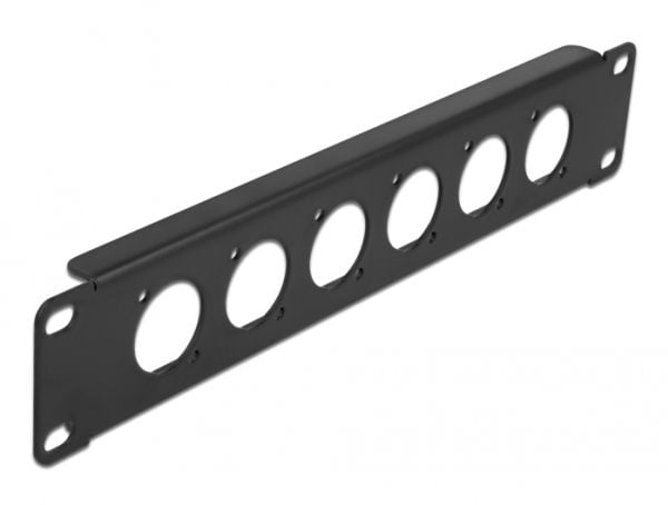 Delock - Pluggbord (blankt) - rackmonterbar - svart - 1U - 10" - 6 porter