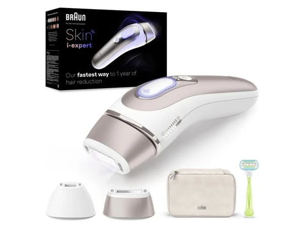 Braun Skin i-expert Pro PL7147 IPL-karvanpoistolaite, ruusukulta/valkoinen