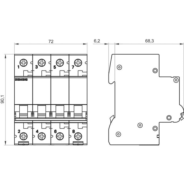 Siemens 5SL64507 5SL6450-7 Linjesäkerhetsbrytare 50 A 400 V