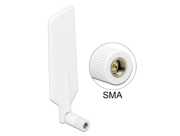 DeLOCK 12430, 4 dBi, 0.698 - 0.791 / 0.824 - 0.960 / 1.710 - 2.170 / 2.400 - 2.500 / 5.150 - 5.875 GHz, 50 O, Ympyräsäteilyantenni, SMA, 2,5:1 - 5,0:1