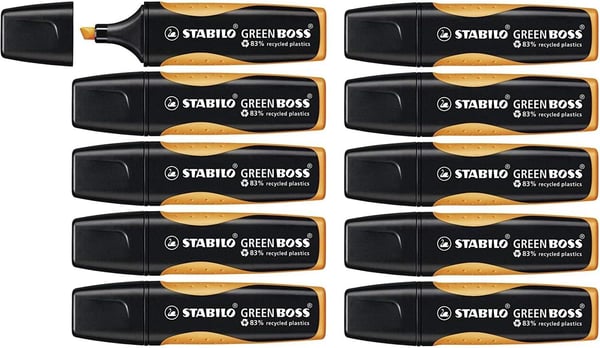STABILO GREEN BOSS, 1 stykker, Oransje, Meisel tupp, Sort, Oransje, Plast, 2 mm