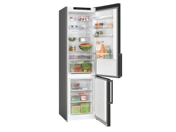 Bosch Serie | 4 KGN39VXBT - Kjøleskap/fryser - bunnfryser - bredde: 60 cm - dybde: 66.5 cm - høyde: 203 cm - 363 liter - Klasse B - svart inox