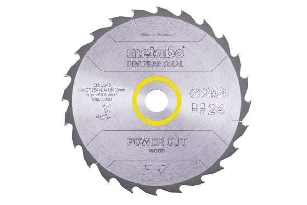 Metabo 628025000, Puu, 25,4 cm, 3 cm, Nopeita teräksiä (HSS), 2,4 mm, Metabo