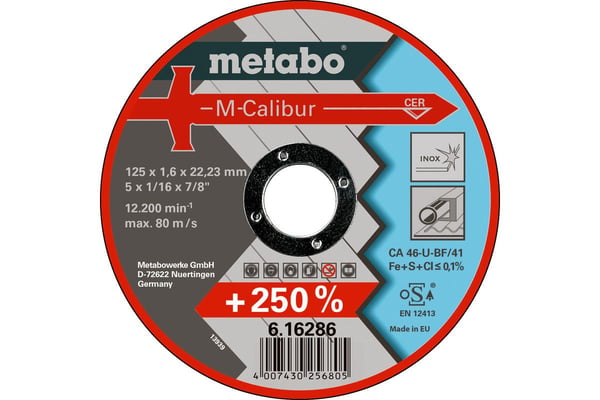 Metabo 616286000, levyleikkuri, Tasainen keskiosa, Terästä, Metabo, 2,22 cm, 12,5 cm