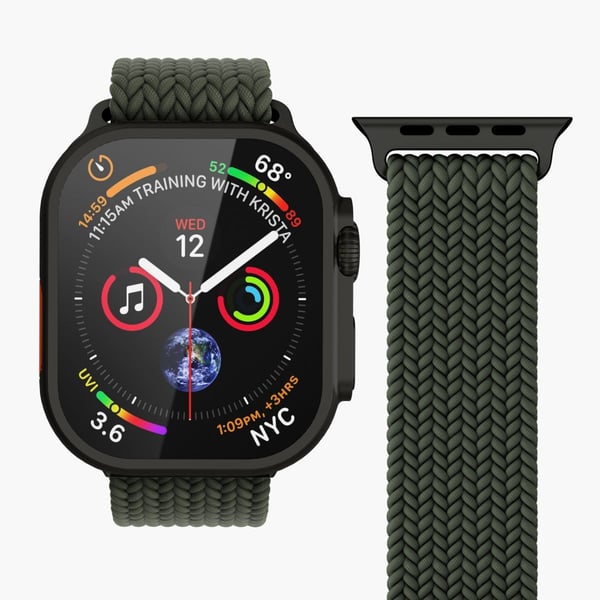 Vonmählen AWS00196, Band, Smartklokke, Svart, Oliven, Apple, Apple Watch, Nylon
