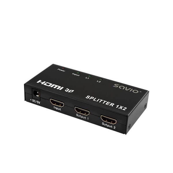 SAVIO CL-42 1x2 HDMI Splitter - Video/lyd-splitter - 2 x HDMI - stasjonær