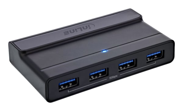 InLine 60604I, USB Type-A, 3.2 Gen 1 (3.1 Gen 1), 5 Gbit/s, Svart, 0 - 40 ° C, 55 mm