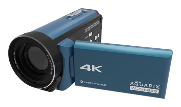 Easypix Aquapix WDV5630 - Videokamera - 4 K / 30 fps - 13.0 MP - flashkort - undervatten upp till 5 m - gråblå